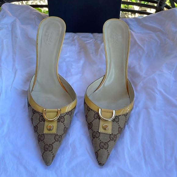 Gucci sand Tess leather pumps - Picture 5 of 16
